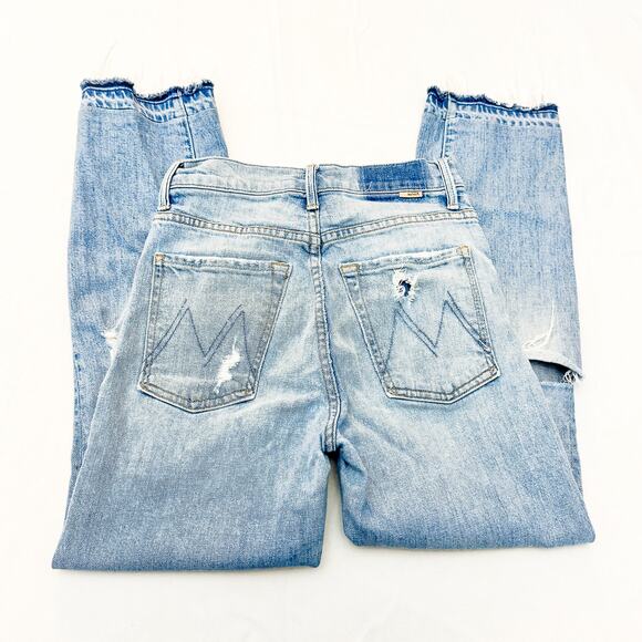 Mother Superior High Waisted Hiker Hover Undone On My Knes Denim Jeans Size 24 - Picture 5 of 9